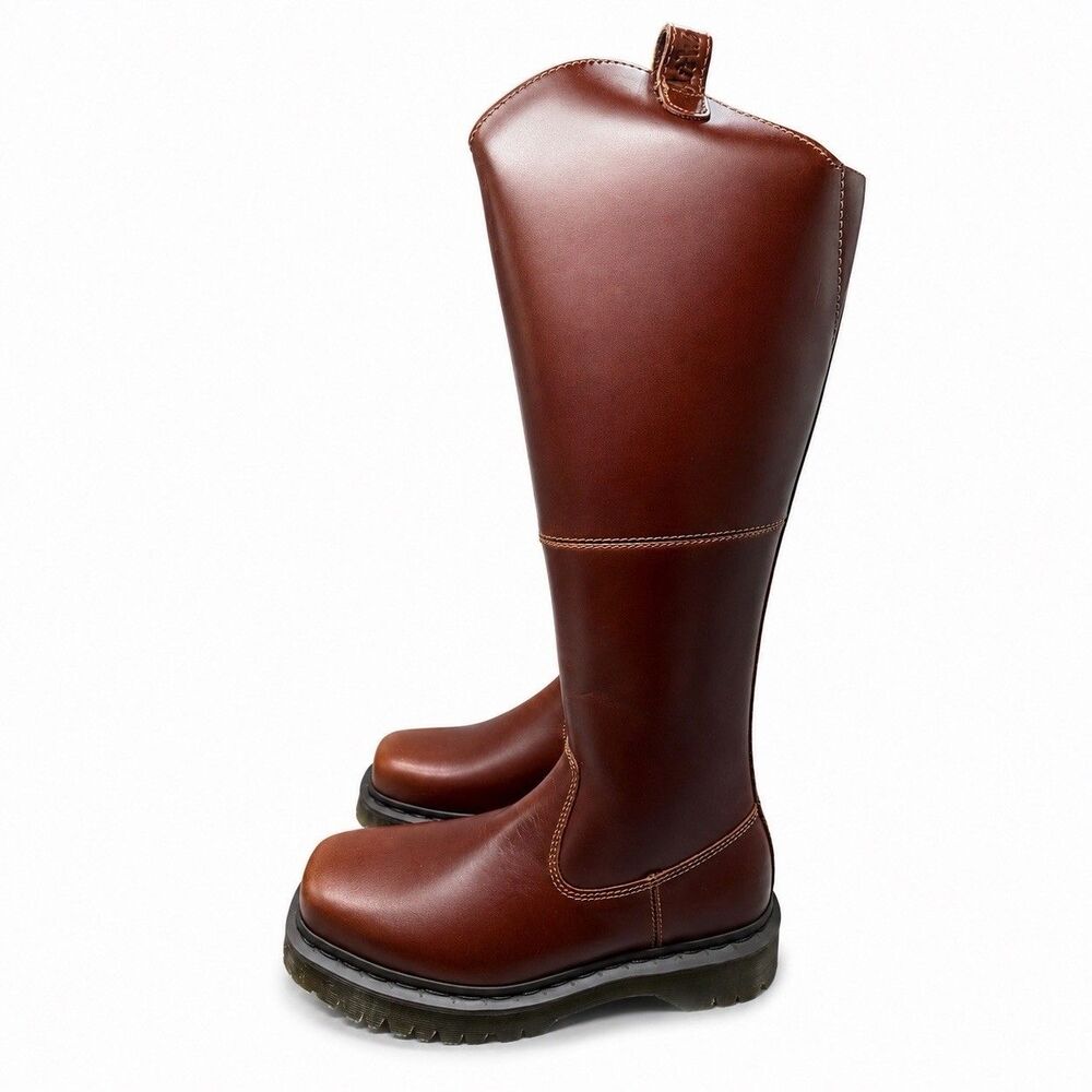 Dr. Martens Amaayah Hi Boots Tall Riding Boot Butterscotch Women Size 8 NEW